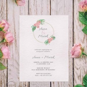 Zaproszenia Ślubne Pink Rose