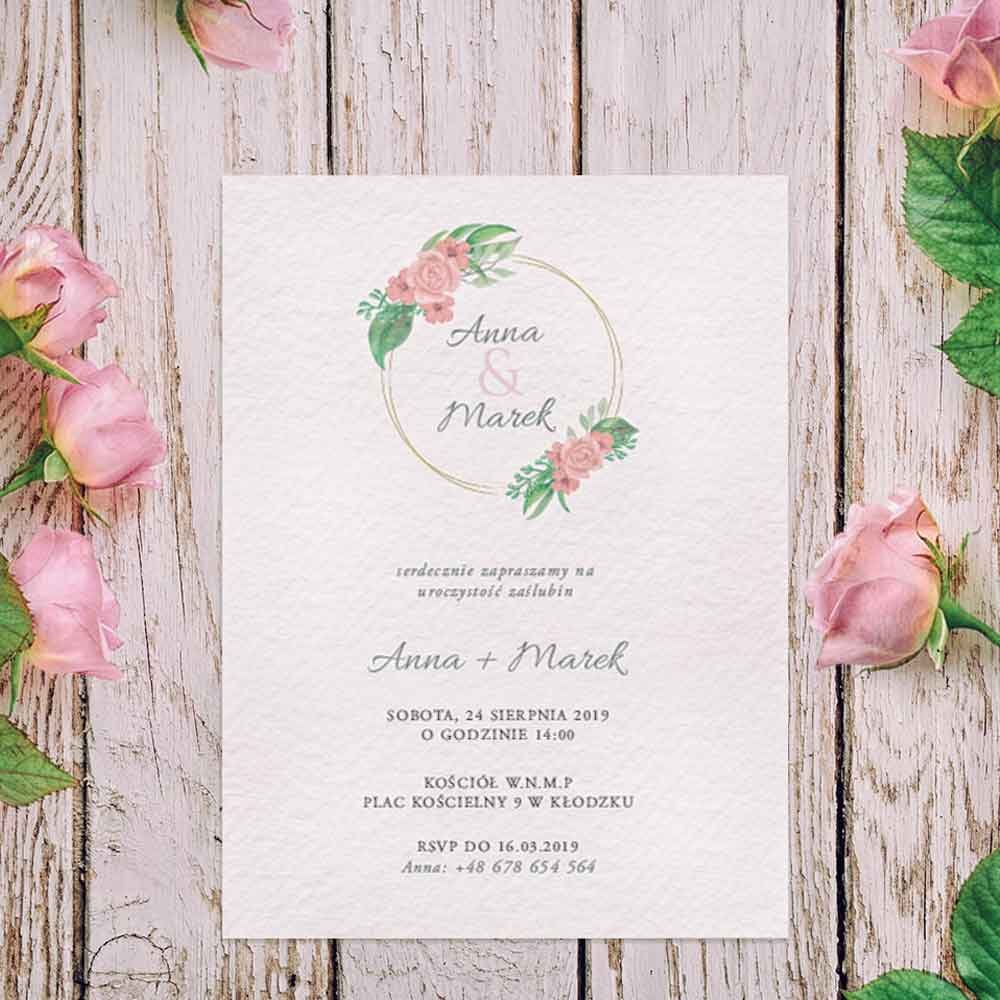 Zaproszenia Ślubne Pink Rose Zaproszenia Ślubne Pink Rose