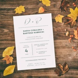 Minimalistyczne zaproszenia ślubne Hermon